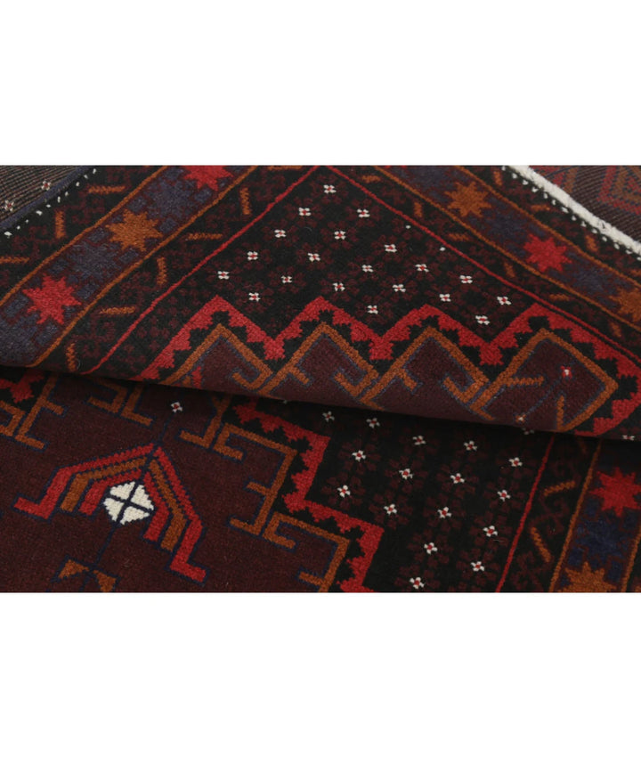 Red Afghan Tribal Rug 2' 9" x 4' 7" Hand-Knotted | No. AT16545