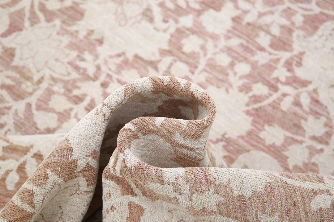 Ivory Afghan Serenity Rug 8' 10" x 11' 5" Hand-Knotted | No. AT16571