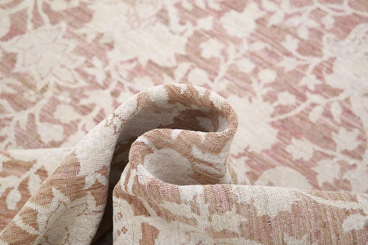 Ivory Afghan Serenity Rug 8' 10" x 11' 5" Hand-Knotted | No. AT16571