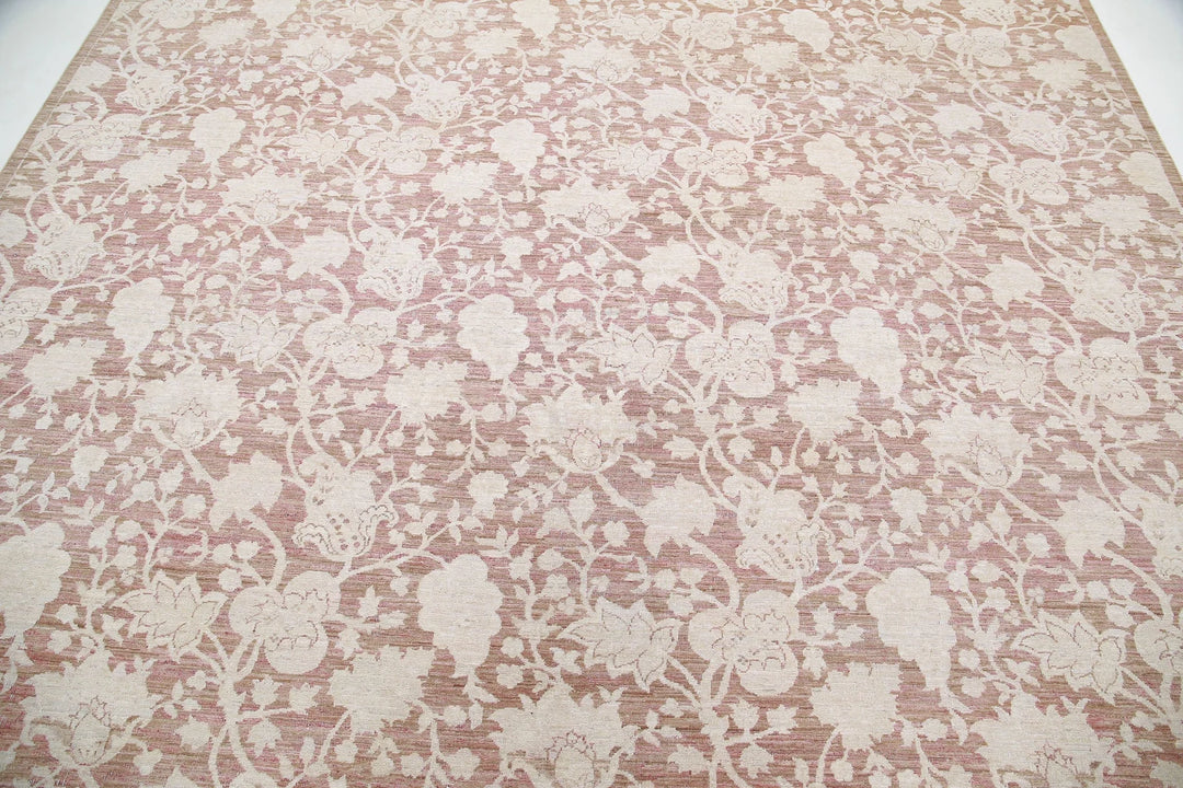 Ivory Afghan Serenity Rug 8' 10" x 11' 5" Hand-Knotted | No. AT16571