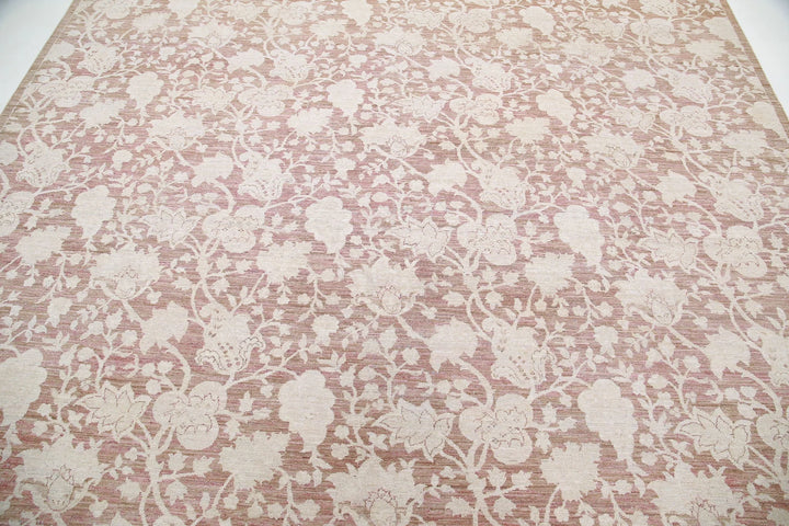 Ivory Afghan Serenity Rug 8' 10" x 11' 5" Hand-Knotted | No. AT16571