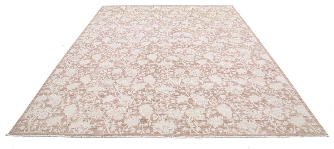 Ivory Afghan Serenity Rug 8' 10" x 11' 5" Hand-Knotted | No. AT16571