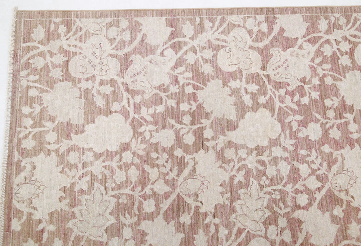 Ivory Afghan Serenity Rug 8' 10" x 11' 5" Hand-Knotted | No. AT16571