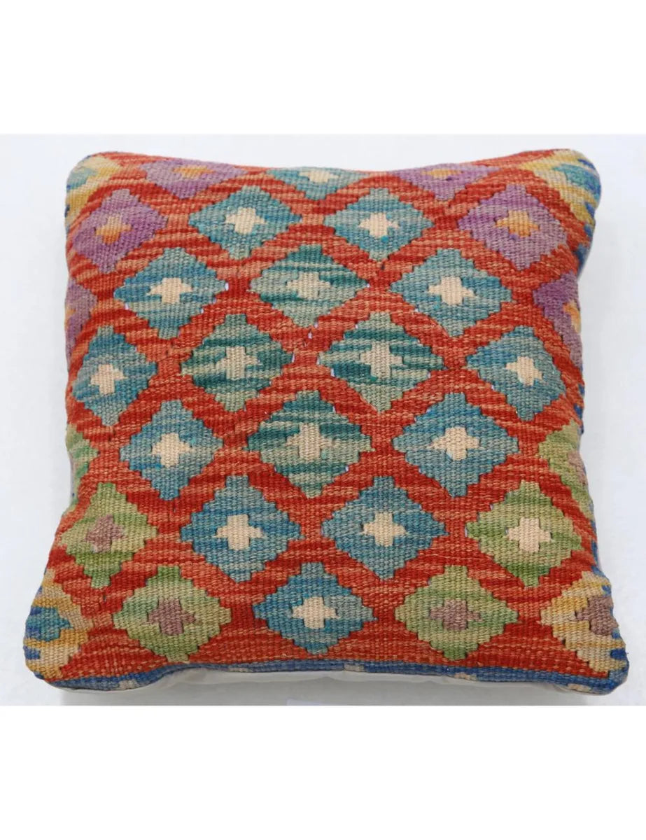 Afghan Tribal Pillow 1' 5" x 1' 5" Hand-Woven | No. AT16776