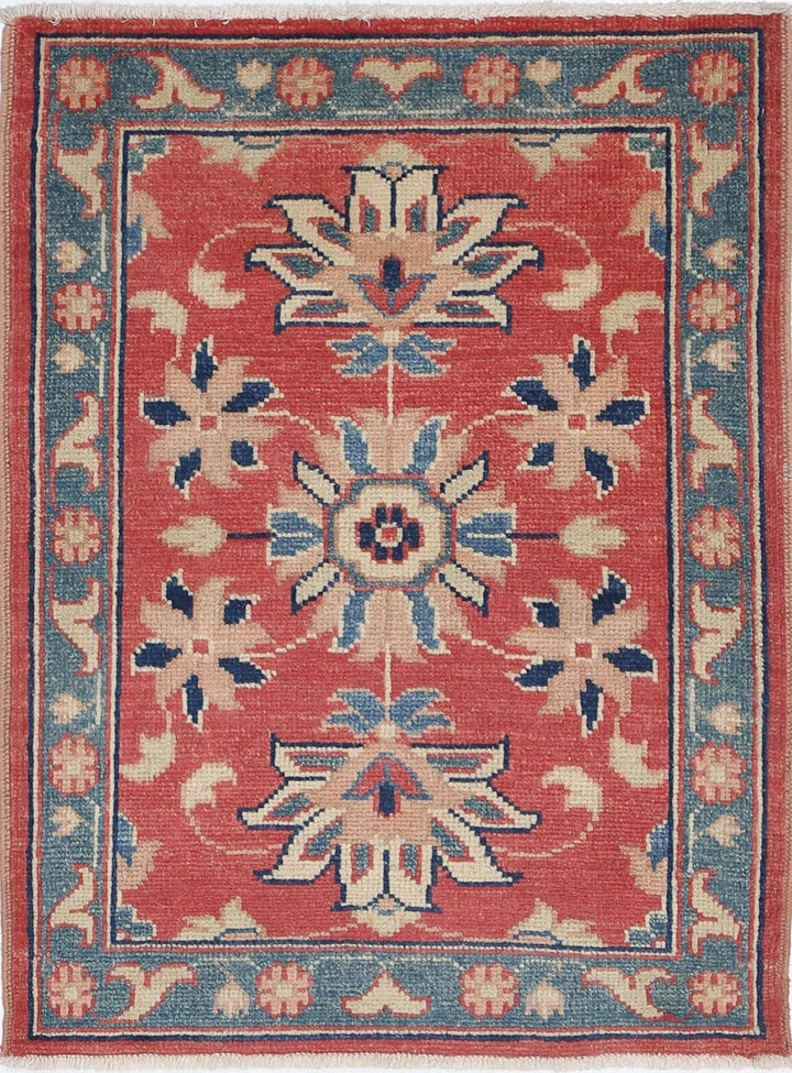 Red Afghan Oriental Rug 2'2" x 3'0" Hand-Knotted | No. AT16953
