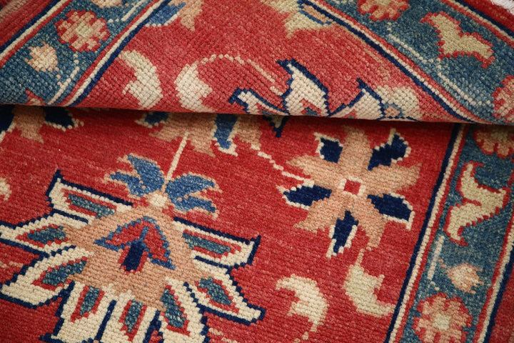 Red Afghan Oriental Rug 2'2" x 3'0" Hand-Knotted view