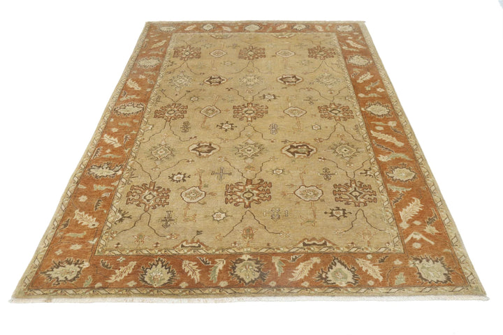 Indian Ziegler Rug 5' 5" x 7' 5" Hand-Knotted | No. AT16963