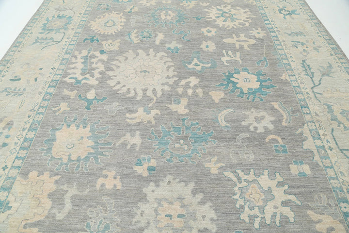Afghan Oushak Rug 9' 9" x 13' 7" Hand-Knotted | No. AT16987