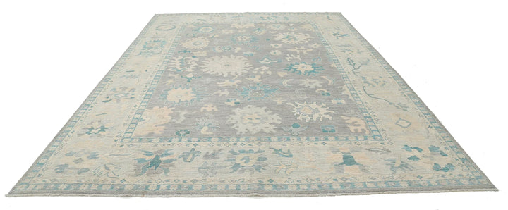 Afghan Oushak Rug 9' 9" x 13' 7" Hand-Knotted | No. AT16987