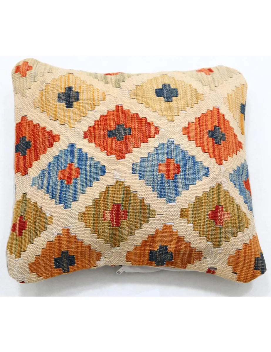 Afghan Tribal Pillow 1' 5" x 1' 5" Hand-Woven | No. AT17015