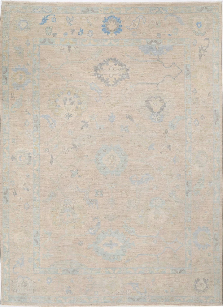 Afghan Oushak Rug 9' 0" x 11' 10" Hand-Knotted | No. AT17109