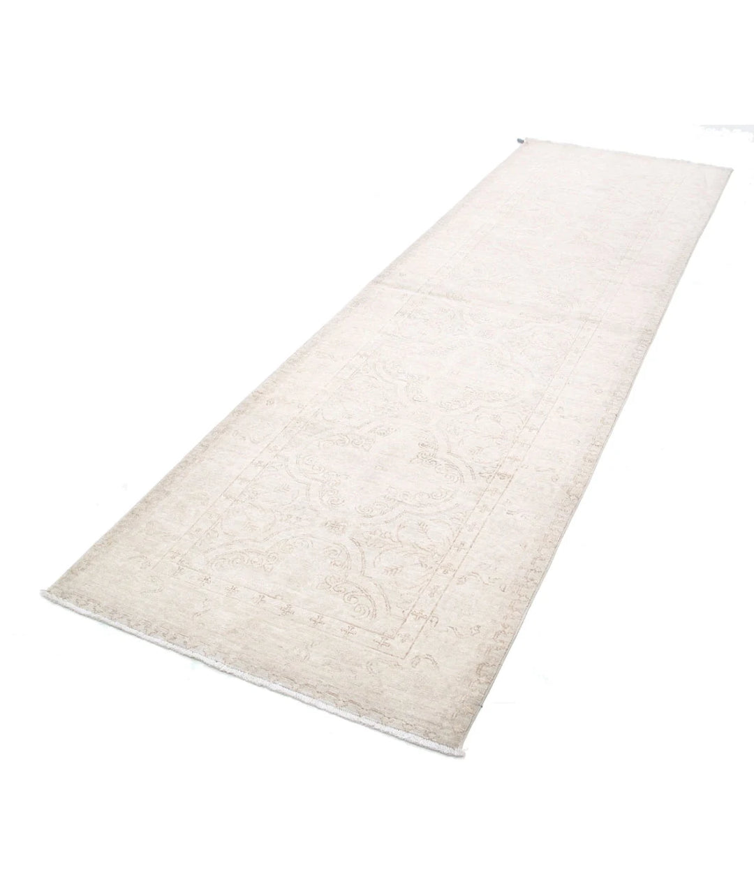 Afghan Tabriz Rug 3' 0" x 10' 1" Hand-Knotted | No. AT17155