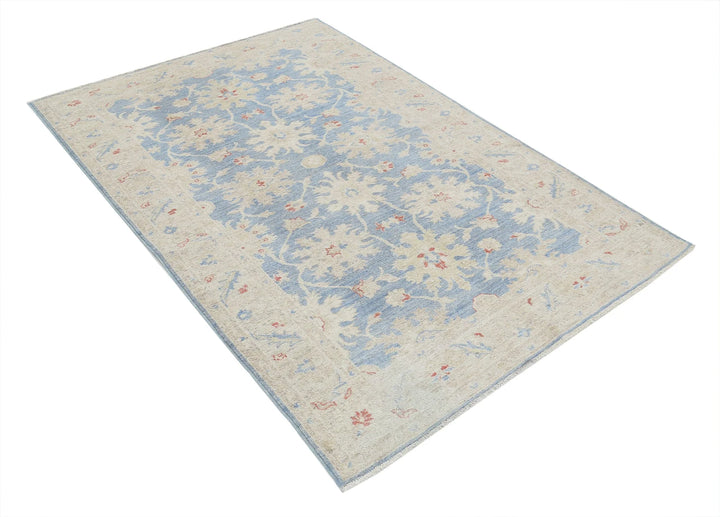 Afghan Ziegler Rug 4' 2" x 6' 4" Hand-Knotted | No. AT17157