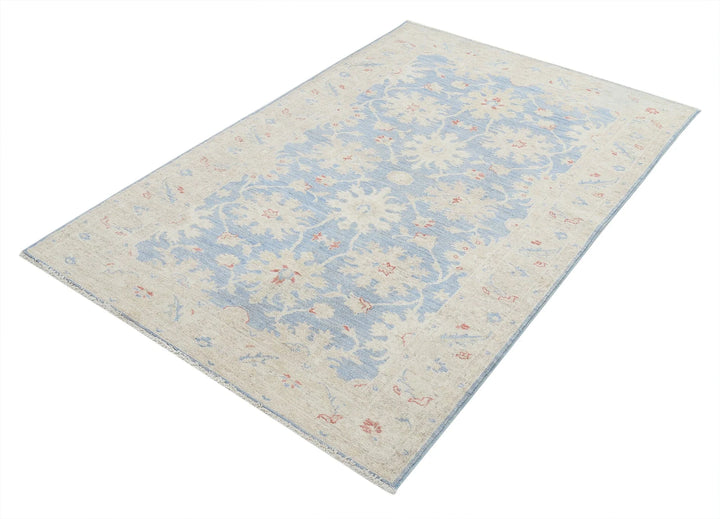 Afghan Ziegler Rug 4' 2" x 6' 4" Hand-Knotted | No. AT17157