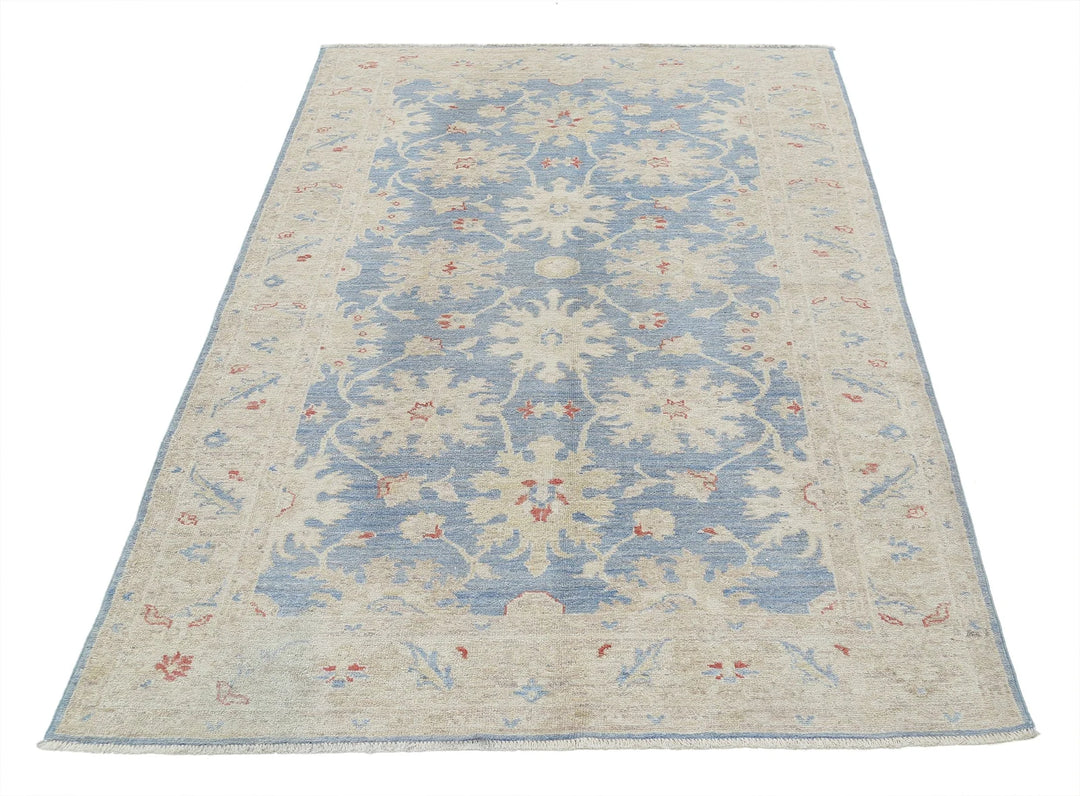 Afghan Ziegler Rug 4' 2" x 6' 4" Hand-Knotted | No. AT17157