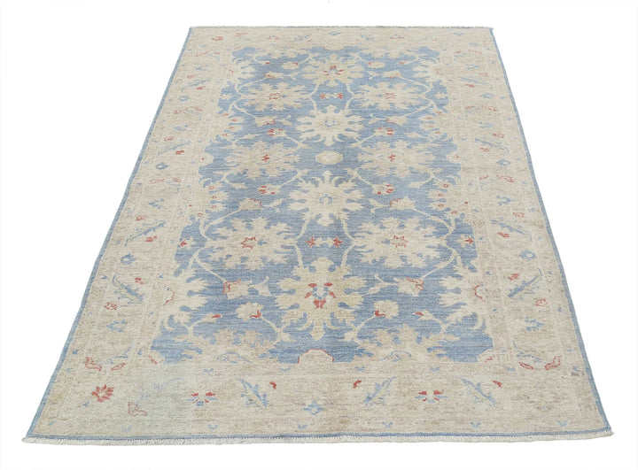 Afghan Ziegler Rug 4' 2" x 6' 4" Hand-Knotted | No. AT17157