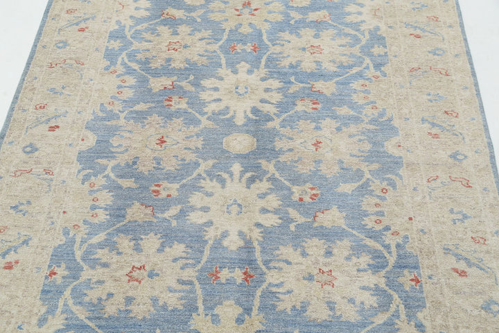 Afghan Ziegler Rug 4' 2" x 6' 4" Hand-Knotted | No. AT17157