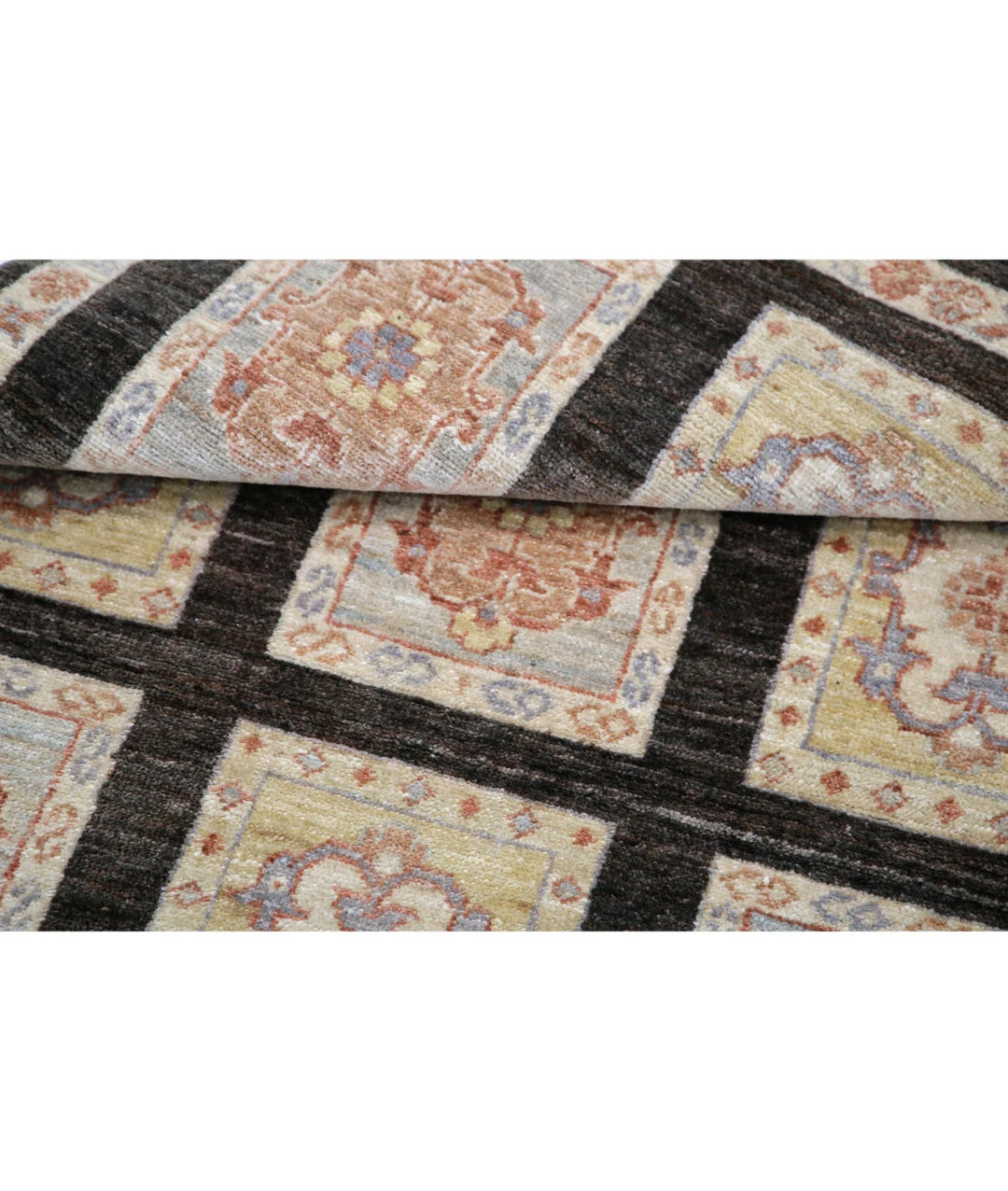 Brown Afghan Oriental Rug 3' 0" x 4' 11" Hand-Knotted | No. AT17175