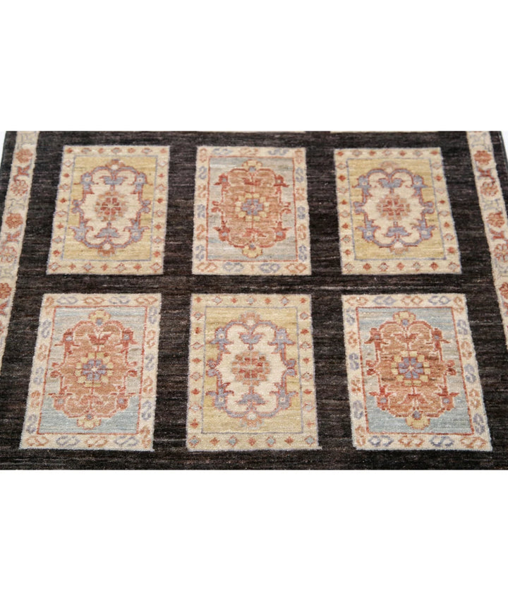Brown Afghan Oriental Rug 3' 0" x 4' 11" Hand-Knotted | No. AT17175