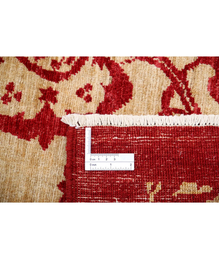 Beige Afghan Modcar Rug 5' 10" x 7' 9" Hand-Knotted | No. AT17200