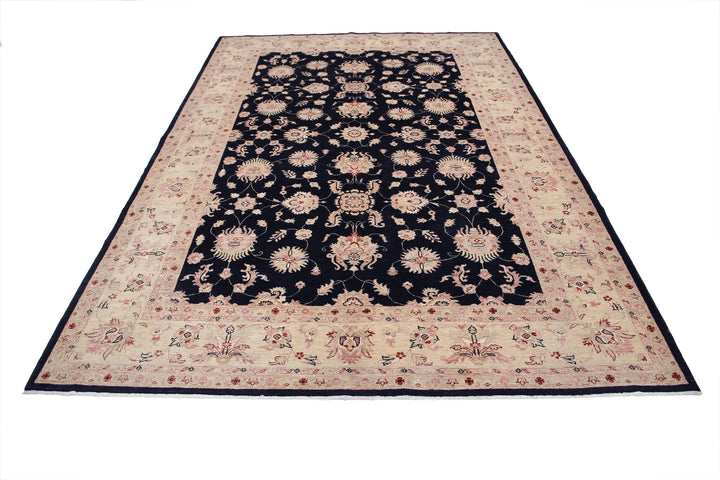 Afghan Ziegler Rug 6'10" x 9'6" Hand-Knotted | No. AT17207