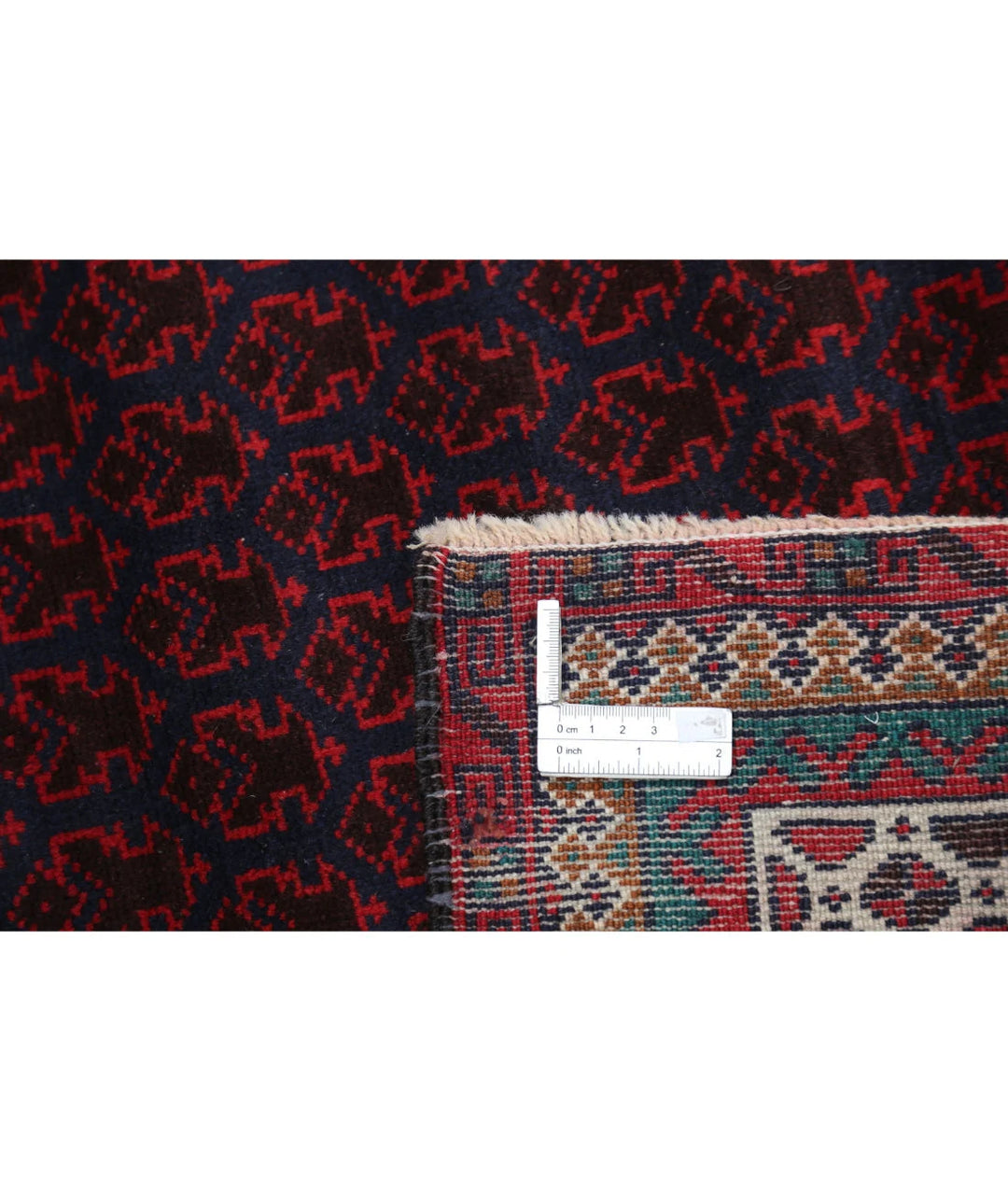 Red Afghan Tribal Rug 3' 2" x 4' 9" Hand-Knotted | No. AT17250