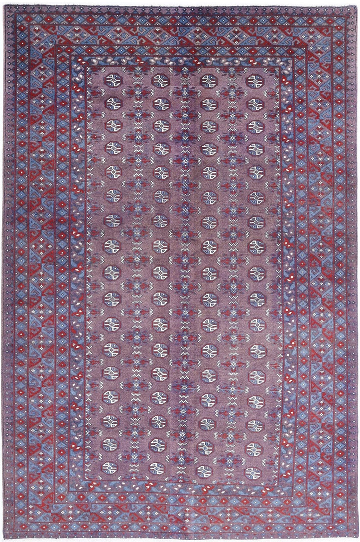 Afghan Revival Rug 5' 3" x 7' 11" Hand-Knotted | No. AT17465