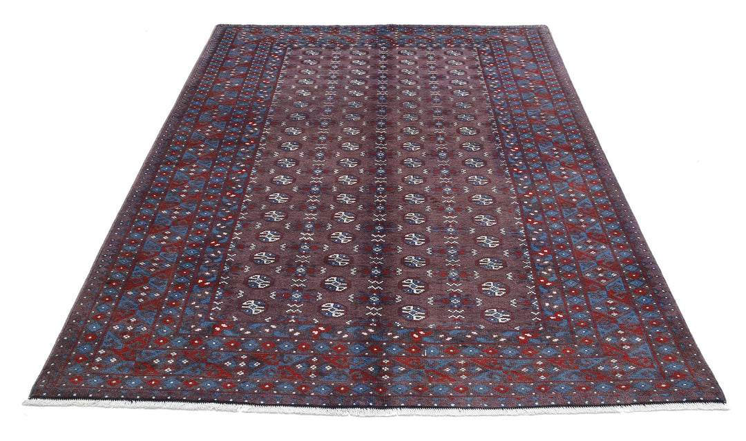 Afghan Revival Rug 5' 3" x 7' 11" Hand-Knotted | No. AT17465