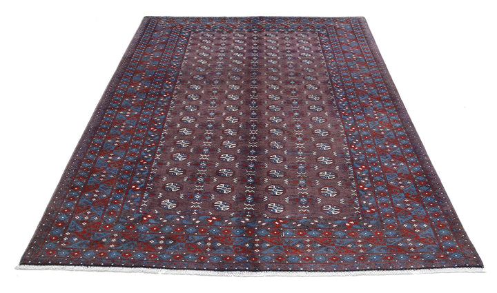 Afghan Revival Rug 5' 3" x 7' 11" Hand-Knotted | No. AT17465