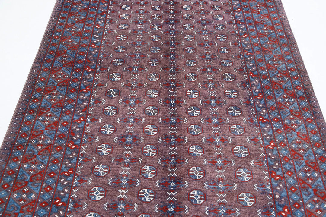 Afghan Revival Rug 5' 3" x 7' 11" Hand-Knotted | No. AT17465