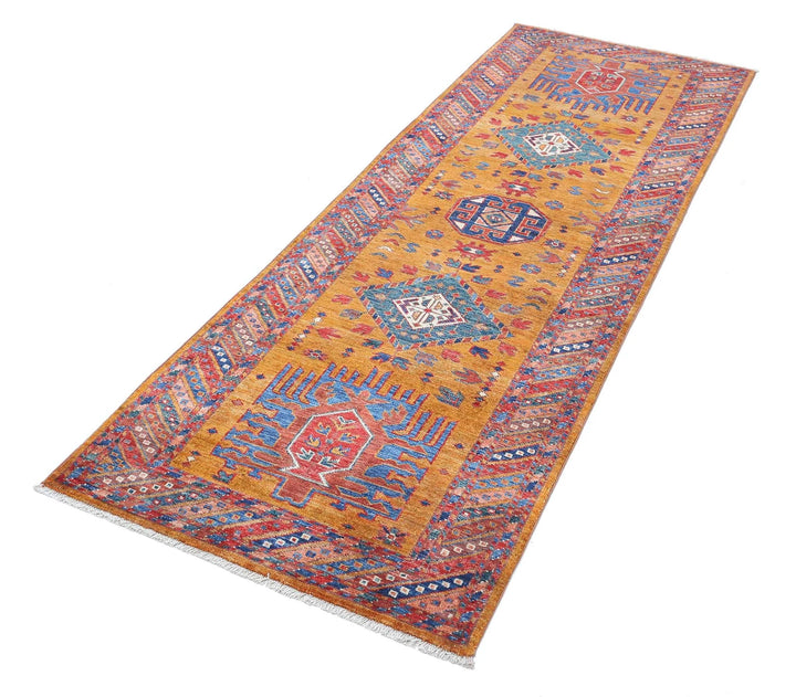 Afghan Humna Runner Rug 2' 8" x 7' 7" Hand-Knotted | No. AT17529