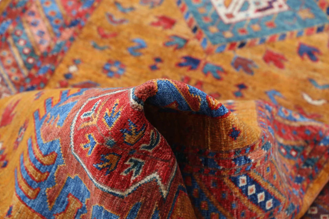 Afghan Humna Runner Rug 2' 8" x 7' 7" Hand-Knotted | No. AT17529