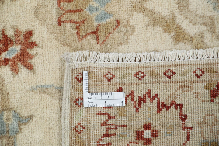 Ivory Indian Ziegler Rug 4' 1" x 6' 0" Hand-Knotted | No. AT17543