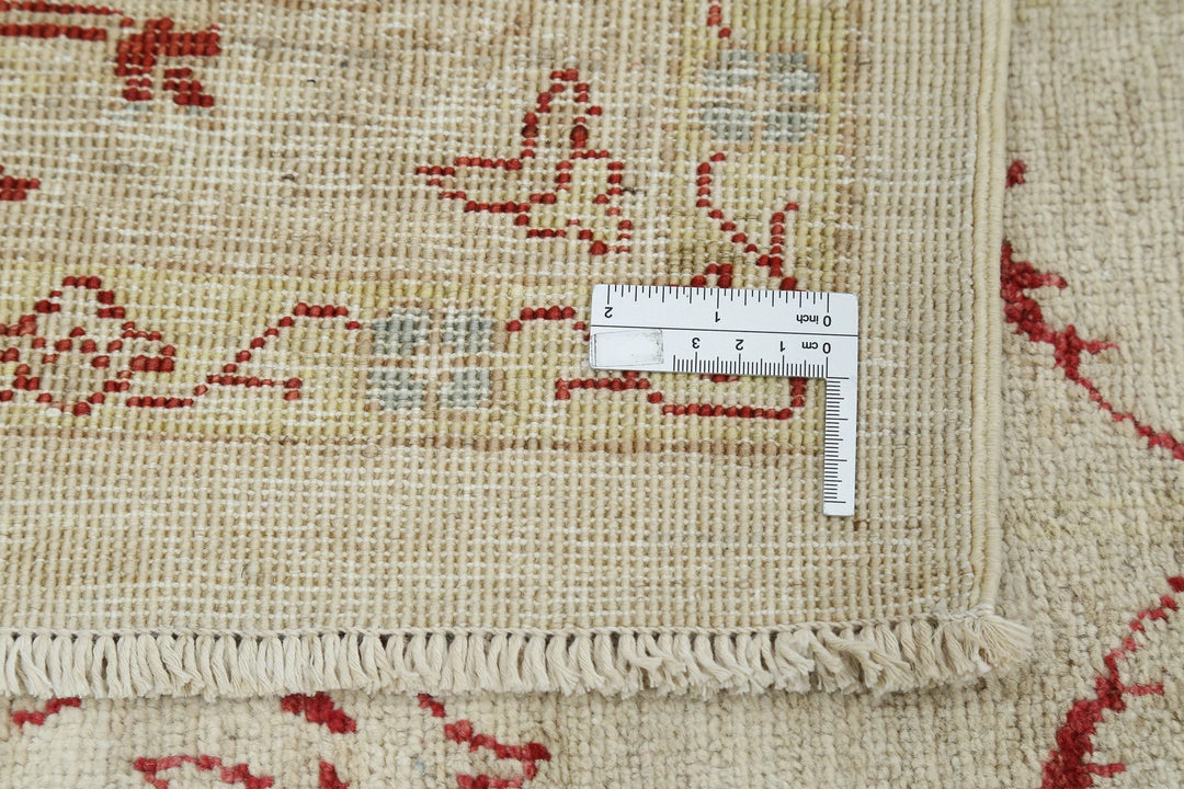 Ivory Afghan Ziegler Rug 8' 4" x 11' 10" Hand-Knotted | No. AT17580