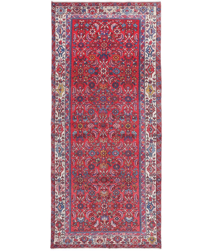 Persian Hamadan Runner Rug 4' 0" x 9' 8" Hand-Knotted | No. AT17618