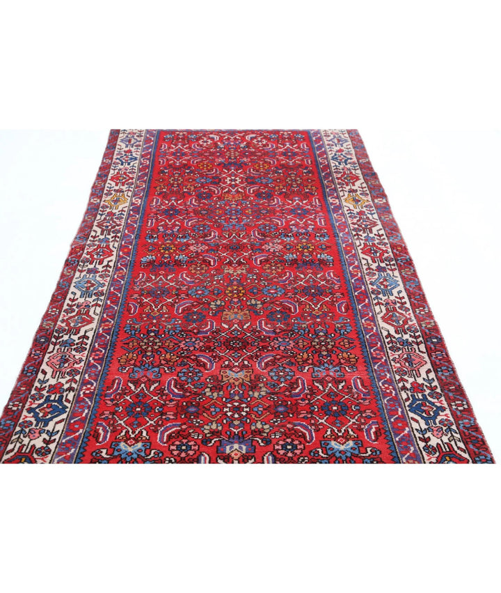 Persian Hamadan Runner Rug 4' 0" x 9' 8" Hand-Knotted | No. AT17618