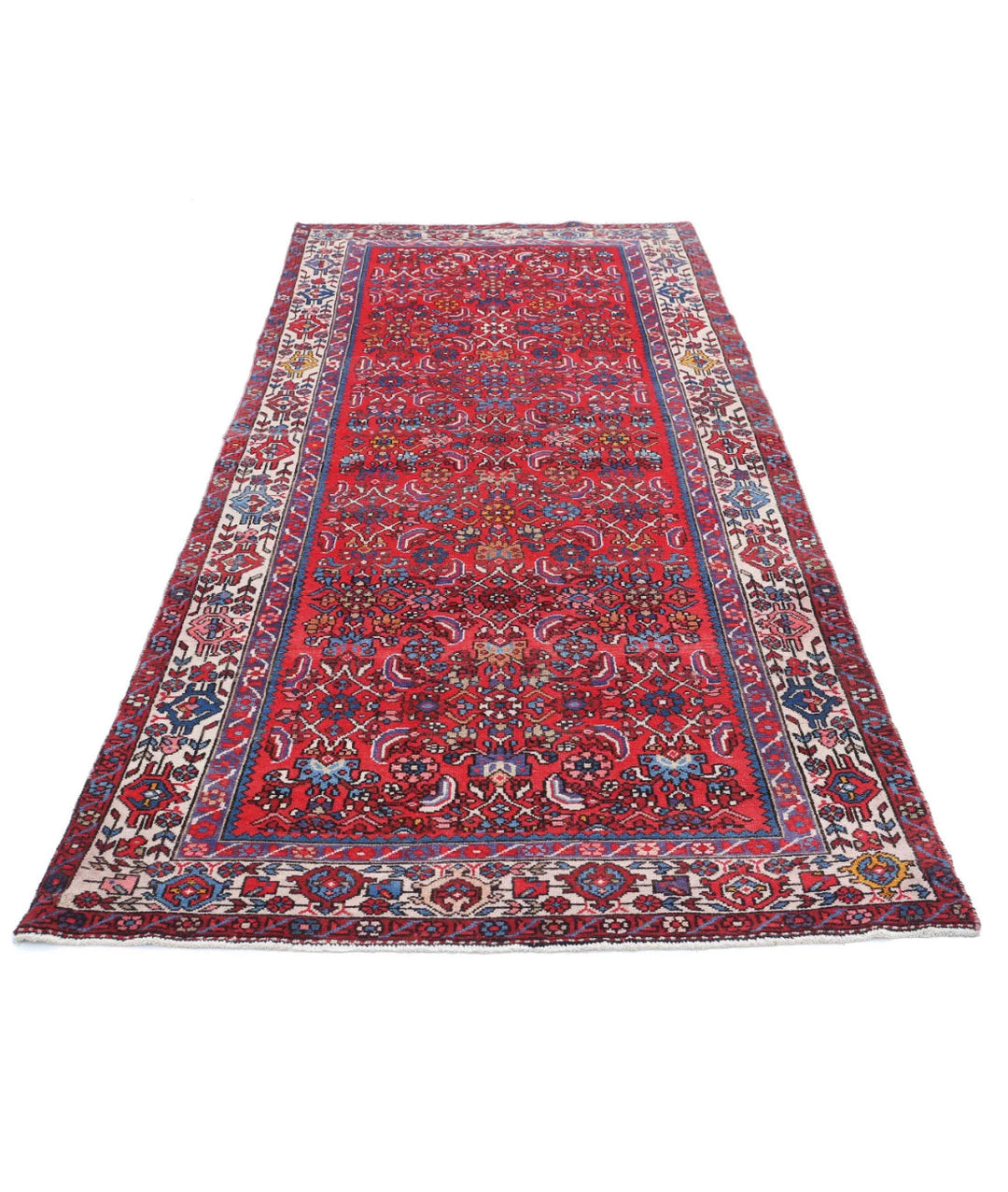 Persian Hamadan Runner Rug 4' 0" x 9' 8" Hand-Knotted | No. AT17618