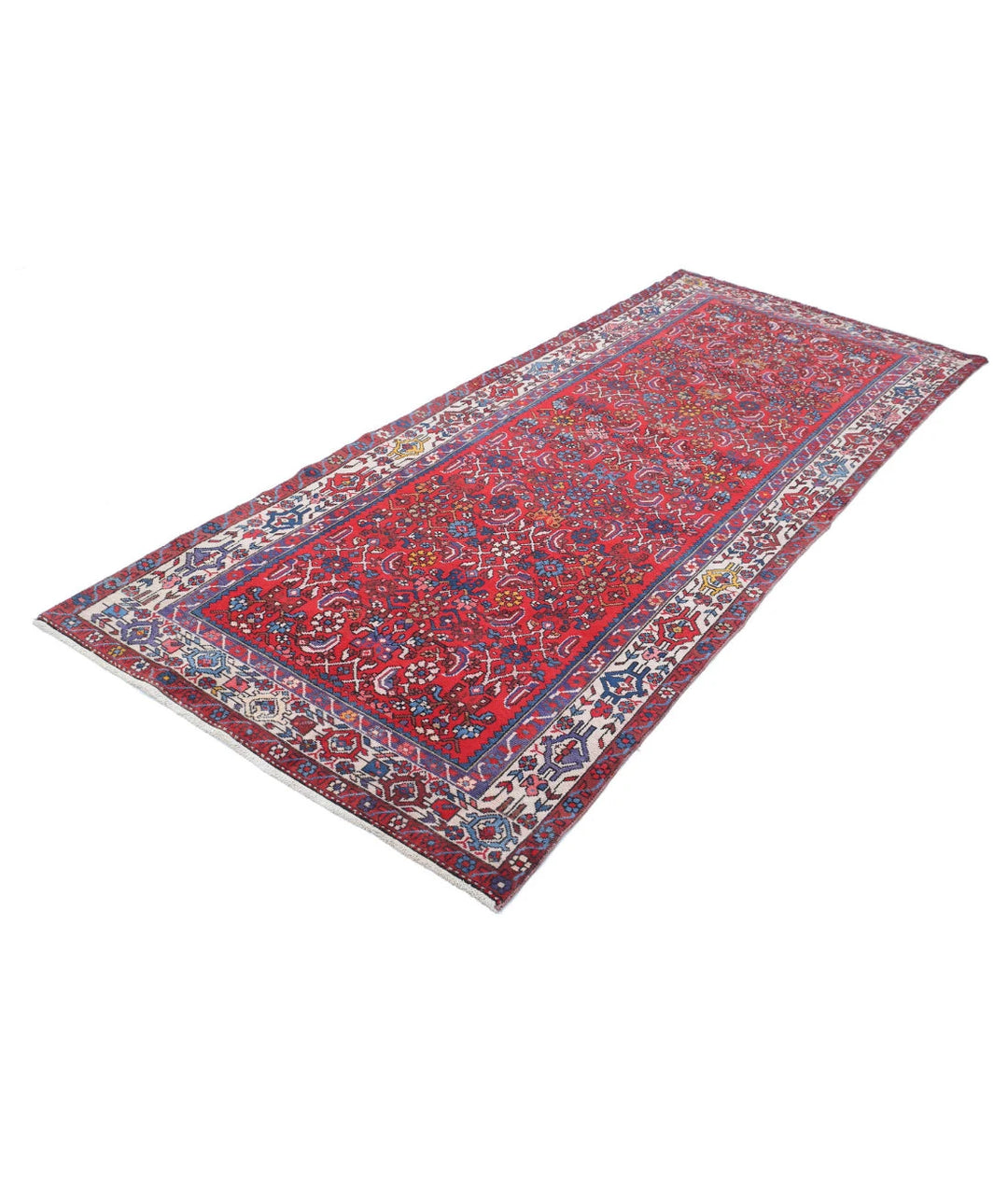 Persian Hamadan Runner Rug 4' 0" x 9' 8" Hand-Knotted | No. AT17618