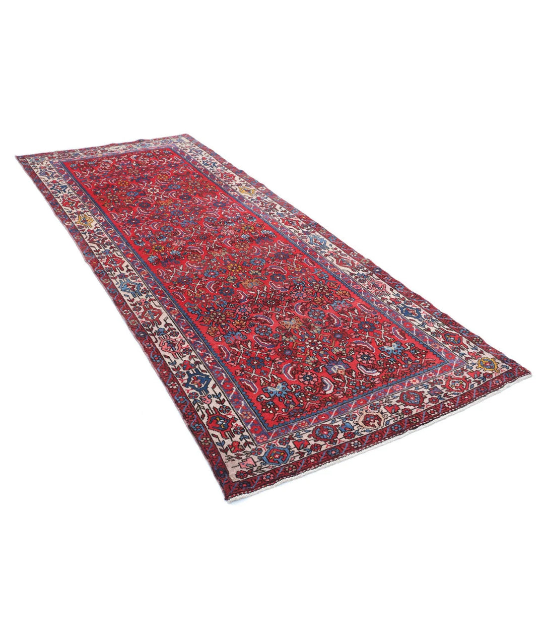 Persian Hamadan Runner Rug 4' 0" x 9' 8" Hand-Knotted | No. AT17618