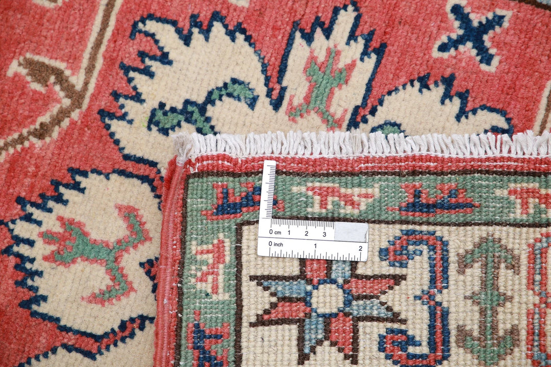 Afghan Kazak Rug 2' 7" x 3' 11" Hand-Knotted | No. AT17624