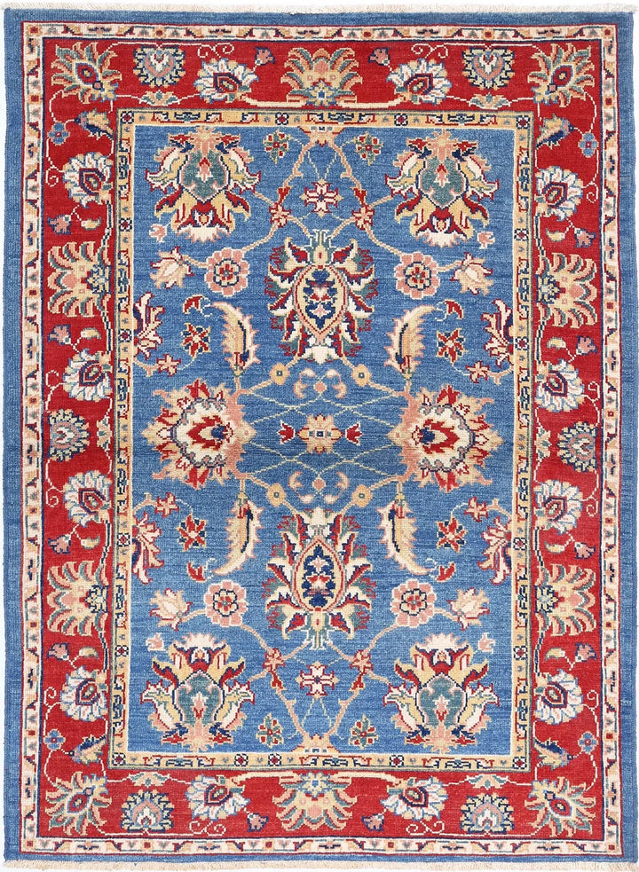 Afghan Ziegler Rug 4' 2" x 5' 10" Hand-Knotted | No. AT17649
