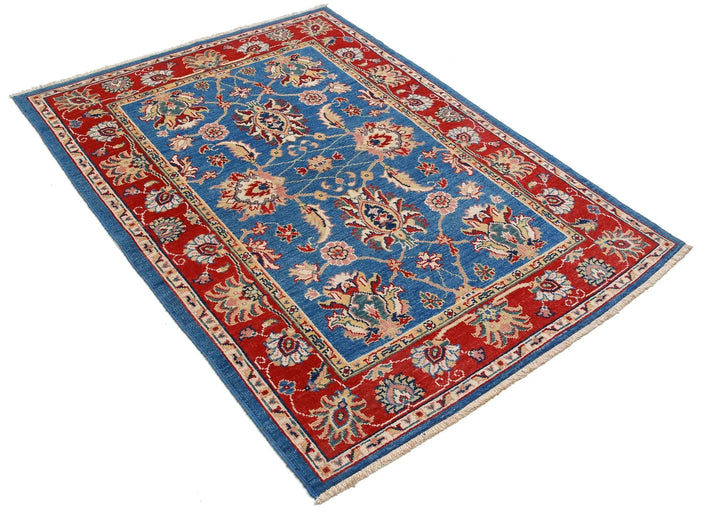 Afghan Ziegler Rug 4' 2" x 5' 10" Hand-Knotted | No. AT17649