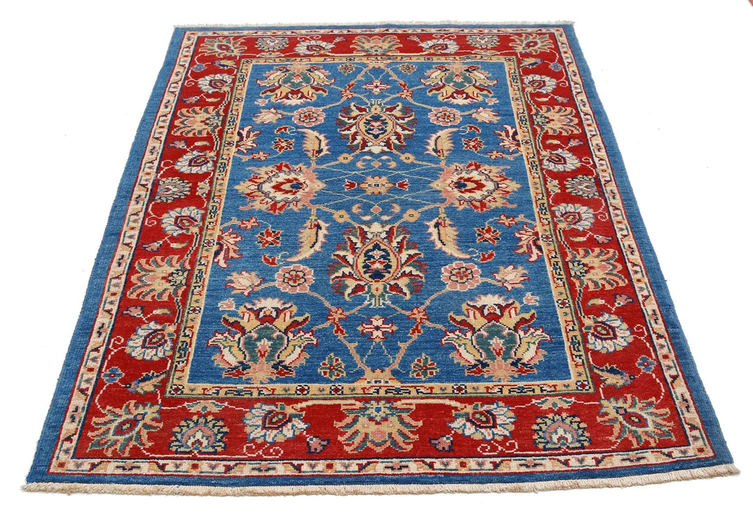 Afghan Ziegler Rug 4' 2" x 5' 10" Hand-Knotted | No. AT17649