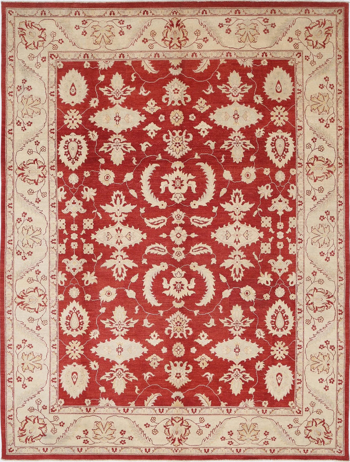 Afghan Ziegler Rug 9' 0" x 12' 1" Hand-Knotted | No. AT17678