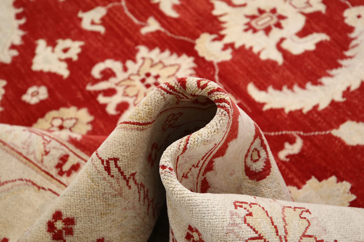 Afghan Ziegler Rug 9' 0" x 12' 1" Hand-Knotted | No. AT17678