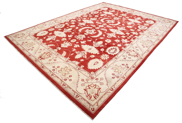 Afghan Ziegler Rug 9' 0" x 12' 1" Hand-Knotted | No. AT17678