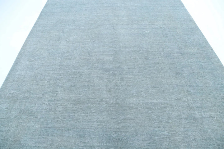 Grey Afghan Overdye Rug 8' 1" x 10' 0" Hand-Knotted | No. AT17709