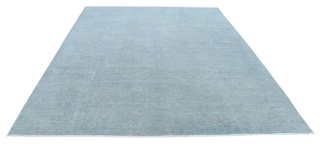 Grey Afghan Overdye Rug 8' 1" x 10' 0" Hand-Knotted | No. AT17709