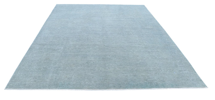 Grey Afghan Overdye Rug 8' 1" x 10' 0" Hand-Knotted | No. AT17709