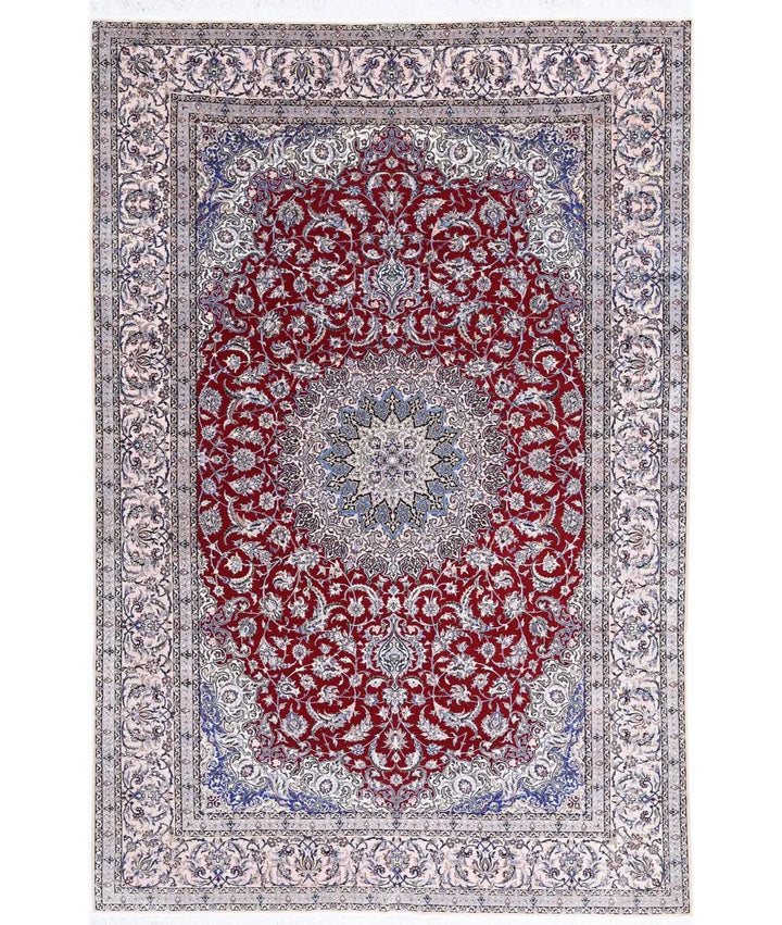 Persian Nain Rug 6' 8" x 10' 0" Hand-Knotted | No. AT17841